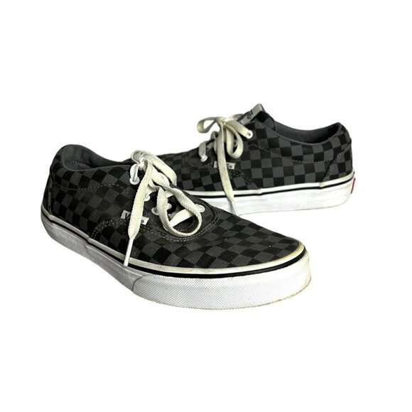 Vans Youth 5.5 Black & Gray Checkerboard Lace-Up Skate Shoes - Picture 7 of 7
